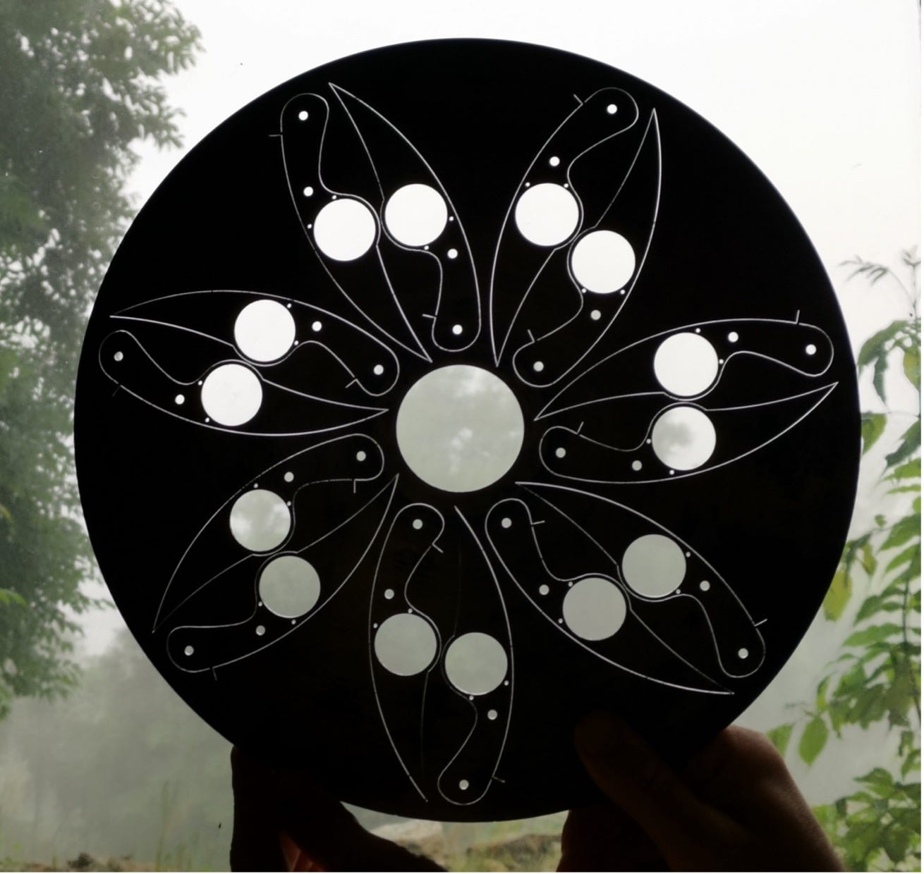 Flowing circular shapes representing midday movement and gentle energy flow